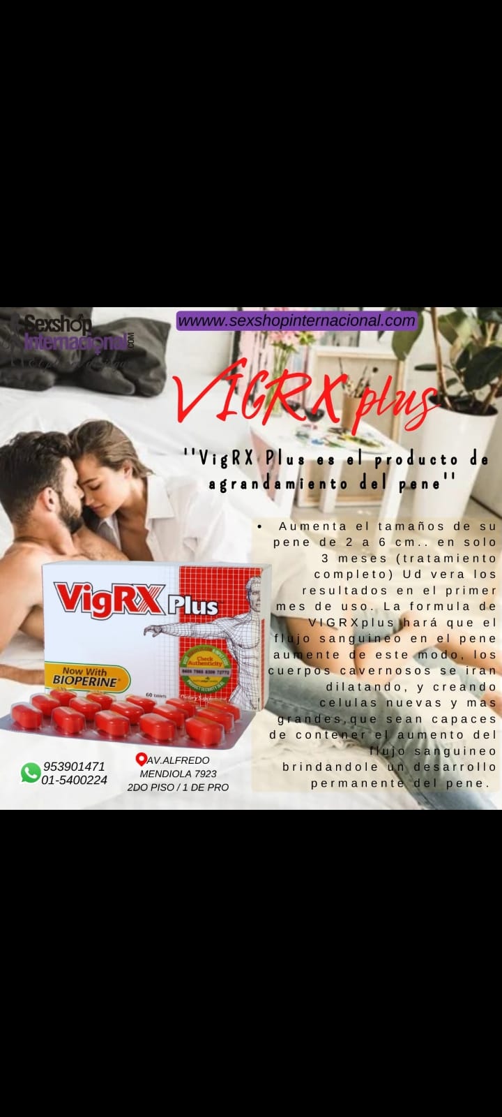 SEXSHOP INTERNACIONAL VIGRX PLUS - DESARROLLO VIRIL - AVIVA EL DESEO SEXUAL